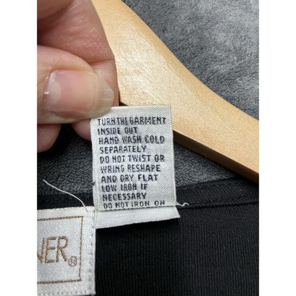 VTG Y2K Casual Corner Top Woman’s S Black Multicolor Sequins Colorblock Party - Picture 5 of 7